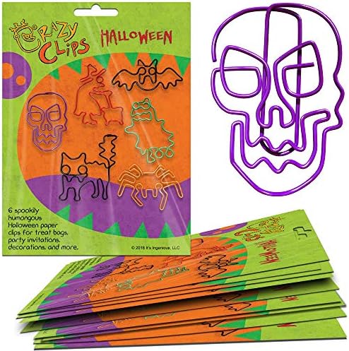 Halloween Gift Packs - 6 Big, Super-Cute Paper Clip Creatures for Party Favors, Prizes, Treats, and Fun Halloween Gifts. Package of 10