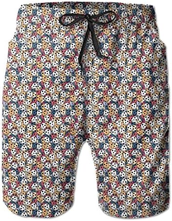 Inlenged Funky Skull Halloween Men's Casual Shorts Swim Trunks Fit Performance Quick Dry Boardshorts