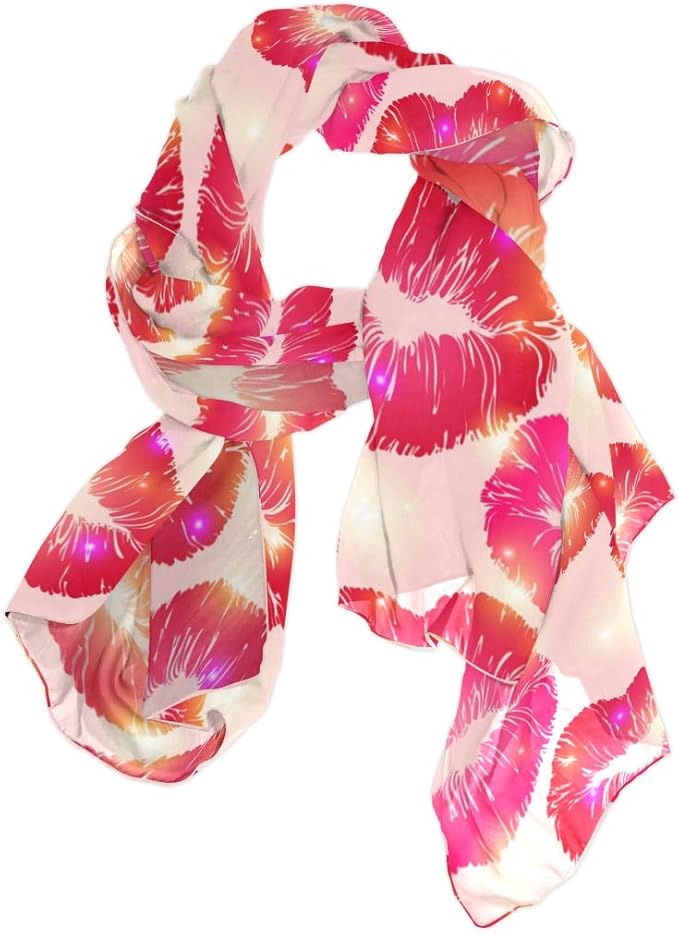 Amazon ユサキ Usaki スカーフ レディース 大判 ハット 唇柄 ピンク ストール 春夏秋冬 Uvカット 冷房対策 シルク 肌触り ショール パーティー 90 180cm スカーフ 通販