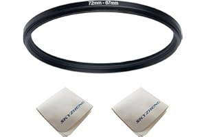 SKYZHENG 72mm lens to 67mm Camera Lens Adapter 72mm to 67mm Step Down Ring Adapter Ring for all brands of UV ND CPL, with premium lens wiping cloth 2 pack (72mm-67mm)