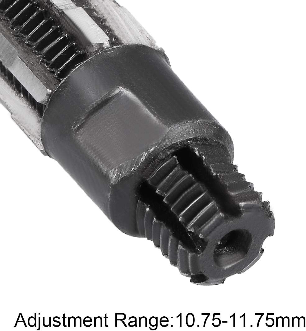 sourcing map Adjustable Hand Reamer 10.75-11.75mm High Speed Steel H8 6 Straight Flutes Milling Cutter Tool Metric Reaming Drill Bit for Metal - Image 4
