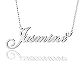 AOLO Jasmine Heart Name Necklace Silver Stainless