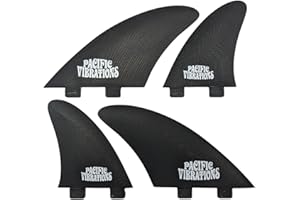 FCS Controllers Surfboard Pacific Vibrations 4 Quad fin Set Fiberglass Color Smoke