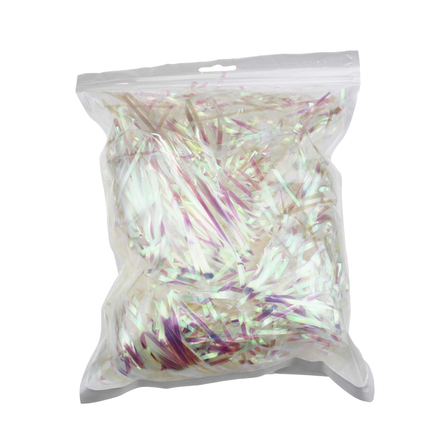 200 Grams PP Hamper Shreds & Strands Shredded Crinkle Confetti for DIY Gift Wrapping & Basket Filling (Iridescent)