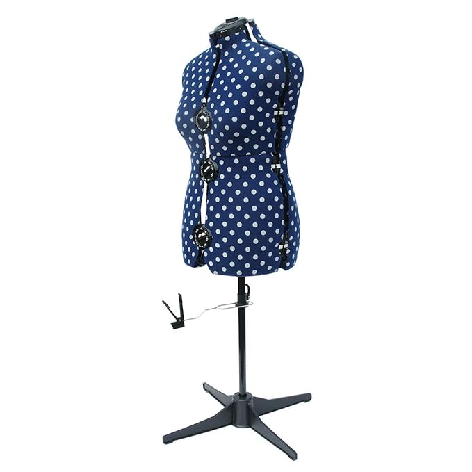 Adjustoform Adjustable Dressmakers Dummy Navy Polka Dot Available in