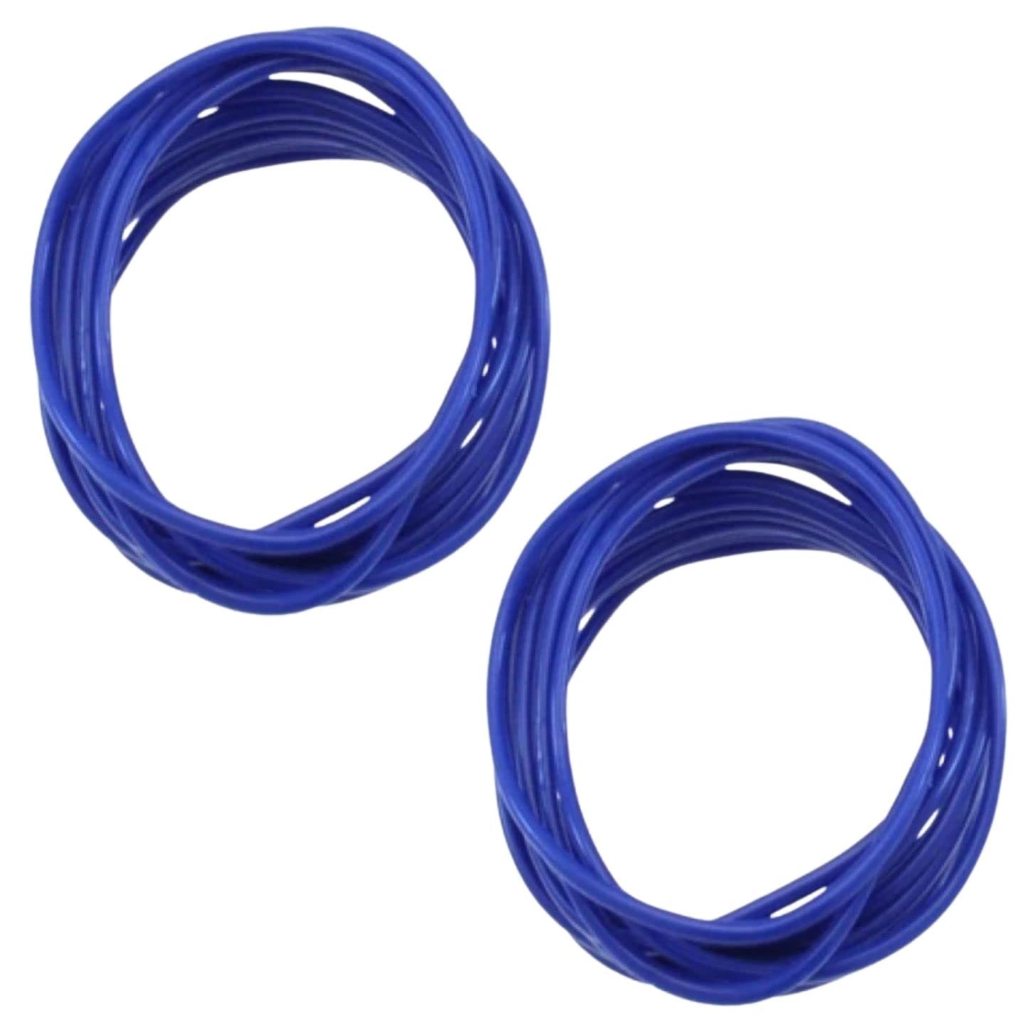 Topkids Accessories 24pc Gummy Bracelets Rubber Bangles Kids Party Bag Favour Fillers Jelly Jewellery Wrist Bands 80s Neon 90s Fancy Dress Fashion Wristbands (Royal Blue) — image 1