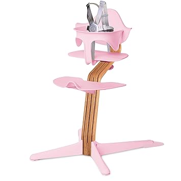 pink wooden high chair