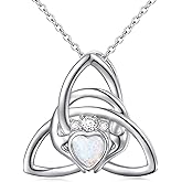 FLYOW 925 Sterling Silver Good Luck Irish Jewelry Celtic Knot Pendant Necklace for Women Birthday Graduation Gift