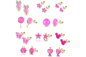 TAMHOO 10 Pairs Hypoallergenic Sutd Earrings for Women and Teen Girls with Stainless Steel Post - Assorted Sytle and Vivid Color Earrings Set