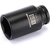 MIXPOWER 1/2" Drive Deep Impact Socket, CR-MO, 1-5/16", 6 Point, Axle Nut Impact Grade Socket for Easy Removal