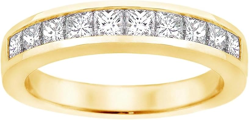 VIP Jewelry Art Yellow Gold Channel Set Womens Princess WB306pyVIP
