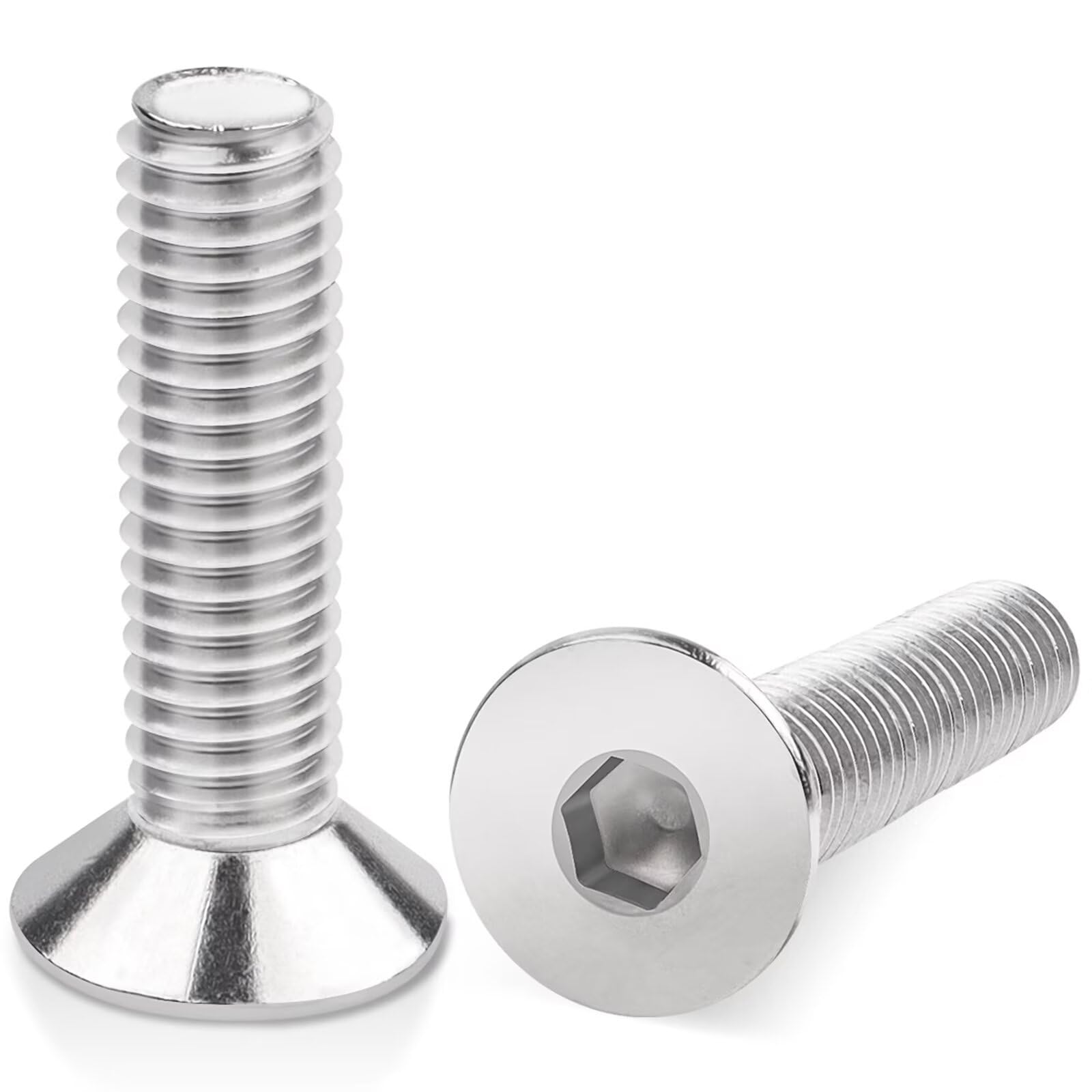 20Pcs M6 (6mm x 30mm) Hex Socket Countersunk Machine Screws, M6 Countersunk Bolts 30mm, Leryati Din7991 A2-Stainless Steel Hexs Countersunks Screws - Countersunks Hexs Bolts
