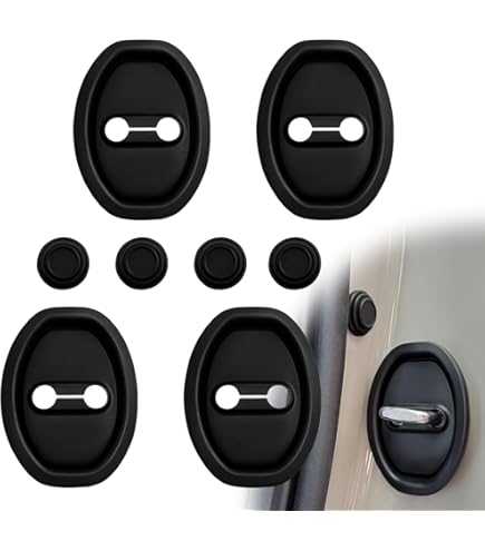 Lunxisen 12 Pcs Car Silicone Door Latch Protective Cover Guard Car Decorations Car Door Lock Latches Silent Shock Cover Vehicle Doors Locks