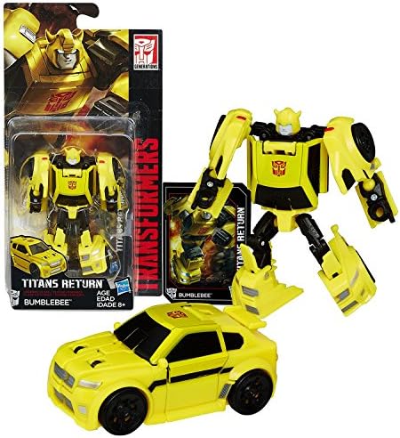 Hasbro Year 2016 Transformers Titans Return Legends Class 4 Inch Tall Figure - BUMBLEBEE with Collector Card (Vehicle Mode: Compact Car)