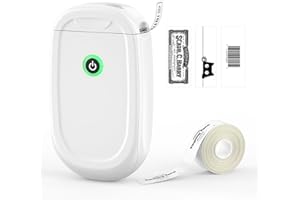 KNAON Mini Label Maker Machine with Tape – L11 Portable Bluetooth Label Printer, Wireless Thermal Sticker Maker for School, Home, and Office – White