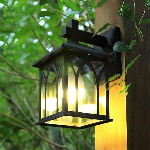 Amazon 屋外壁ライトレトロ防水ガラスランプシェードウォールランプヨーロッパクリエイティブ屋内と屋外の壁スポットライト廊下中庭壁取り付け用燭台照明 Mtx Rm アウトドア エクステリアライト Diy 工具 ガーデン