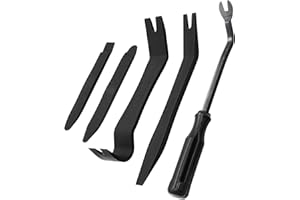 EldHus 5 Pcs Car Trim Removal Tool Kit Upholstery Tools, Auto Clip Removal Pry Tool for Door Dash Dashboard Panel Fastener Remover, Push Pin Puller Body Repair Tools, Black