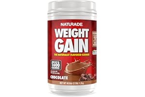 Naturade - All Natural Weight Gain Drink Mix - Gluten Free, Delicious Taste, 1600 Calories per Servings - Mass Gainer w/Carbohydrates & Protein - Chocolate, 40.6 Ounce (24 Servings)