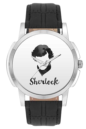 Wrist Watch - Sherlock Minimal Illustration Analog Mens and Boys Wrist Watch - Unique Analog Quartz Leather Band Wrist Watch by BigOwl