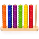 SUNWEN Color Matching Stacking Puzzle Game, Interactive Desktop Ring Sorting Challenge, Fast-Paced Stacking Brain Teaser for Family Game,14+ (1PCS)