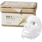 SKINFOOD Rice Daily Mask 30 Sheets, Korean Quick &amp; Easy Daily Care Hacks, Large Capacity, Sheet Mask