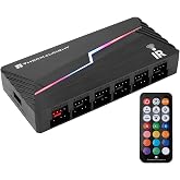 Thermalright ARGB and Fan HUB X12 IR Black Hub Controller Support 12 Groups of CPU Fans,3Pin PC ARGB Controller and 4Pin PWM Fan,SATA Power Cord Direct Input(12V 4pin RGB is Not Supported)