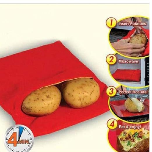 TOSSPER Rojo Lavable Olla Bolsa de Patatas al Horno de cocción con ...