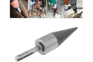 ChgImposs 30MM/1.18Inch Steel Speedy Firewood Drill Bit, Wood Splitter Screw Cone Heavy Duty Splitting Cone Driver Portable Wood Cut Tool for Hand Drill Stick Copper(Round Handle)