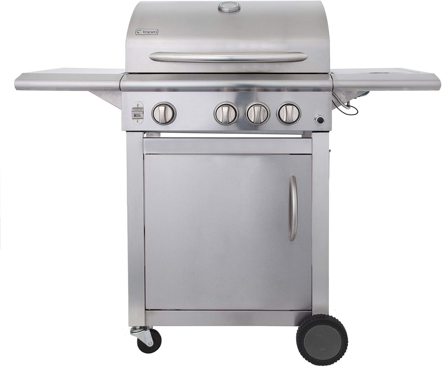 Tepro Gasgrill &#39;Wellington&#39;, 3 Edelstahlbrenner je 3,22 kW, 1 Seitenbrenner, Leistung 3,51 kW, Grillfläche: ca. 58,3 x 40,8 cm |  57 x 131,8 x 116,5 cm, 3135