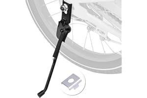SEISSO Bike Kickstand for Kids Bike, Universal Rear Side Bicycle Kick Stand, Premium Steel with Pad, Replacement Child Kickstand