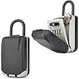 Key Lock Box for Outside - Lock Box for House Keys - Key Lockbox for Key Storage Outdoor, 4 Digit Combination Lock Box for Outside Realtors Garage Spare Keys