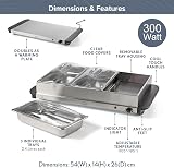 Quest 16510 Large Buffet Server and Warming Tray 3 x 2.4L 300W view 3