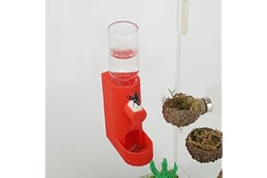 Daerky Small Animal Water Feeder, Magnetic Hanging Feeder & Hidden Cave - Accessories for Jumping Spiders, Wolf Spiders, Mantises, Arboreal Animals & Other Small Creatures - 5ML Capacity (Red)
