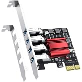 GLOTREND U3044 4-Port USB PCIe Card, 4 USB-A 5Gbps (USB 3.2 Gen 1) | Low Profile, Self-Powered, for SSDs and NVMe enclosures, Windows 11/10/8/Linux (No Mac OS)