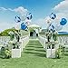 Confetti Latex Balloons, 20Pcs Blue and Sliver Biodegradable Party Balloon for Wedding Decoration