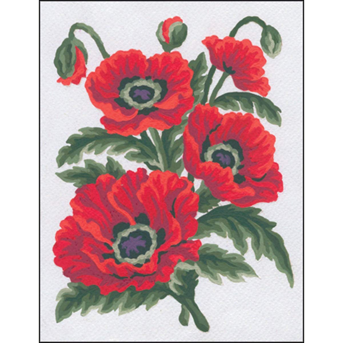 Collection D'Art Flowers Poppies Tapestry Kit, 100% Cotton, Multi-Colour, 20 x 25 x 0.1 cm