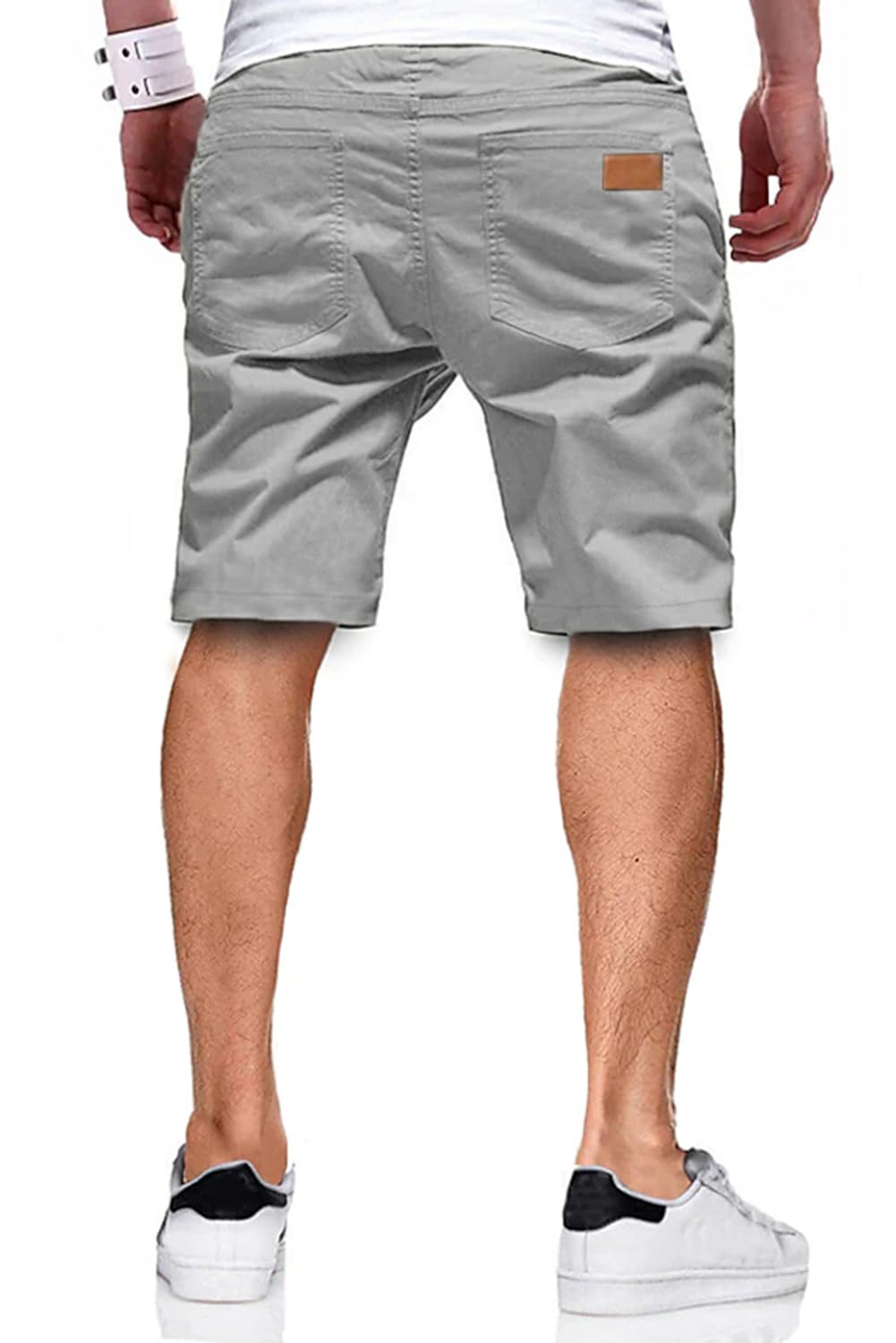JMIERR Mens Casual Shorts - Cotton Drawstring Summer Beach Stretch Twill Chino Golf Shorts
