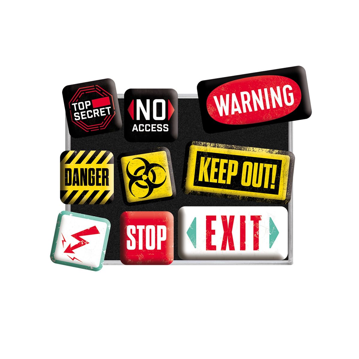 Nostalgic-Art 83094 Achtung - Warning, Magnet Set (9pcs)