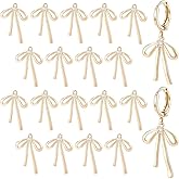 BENECREAT 20Pcs Real 18K Gold Plated Brass Bowknot Charms, 19x13x2.5mm Micro Pave Clear Cubic Zirconia Pendants for Earrings Necklaces, Wedding Festival Gift DIY
