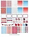 Red and Blue Essential Planning Stickers, sized to fit most planners. Kiss cut, just peel and stick.