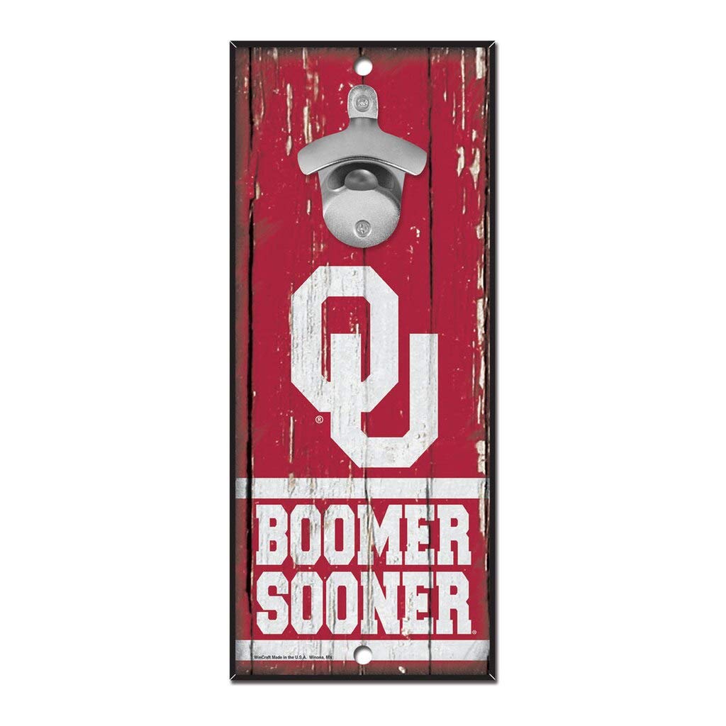 University of Oklahoma Wooden Wall Mounted Bottle Opener