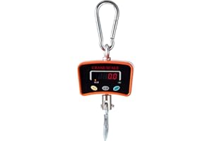 Ganggend 500kg/1100lbs Digital Hanging Scale, Heavy Duty Industrial Crane Scale with High Precision, Led Display, Deer Hanging Scale for Farm, Factory, Construction, Orange