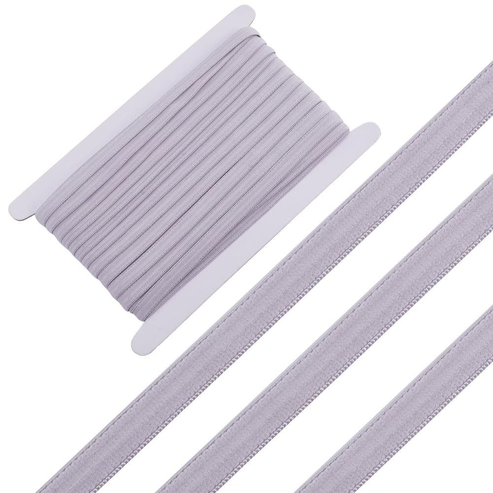 GORGECRAFT 20 Yards Silicone Gripper Tape 10mm Wide Non-Slip Flat Elastic Band Ribbon Stretch Webbing Roll Spool with 3.5mm Rubber Sewing Strap Belt for DIY Crafts Underwear Bra Headband Garments Gray