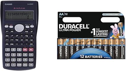 Calculadora Digital Científica Casio Fx 82ms Preta Casio Fx 82ms Calculadora Cientifica 240 Funciones 24 Niveles De Parentesis Vpam Color Gris Oscuro Con Duracell Ultra Power Pack De 12 Pilas Alcalinas Aa Amazon Es Oficina Y Papeleria