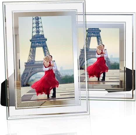 NUOLAN 4x6 Picture Frame, Glass Modern 