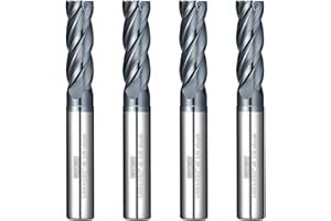 WEXWE Tools Carbide End Mill Square Milling Cutter for Cutting Alloy Steels,Cast Iron, Hardened Steel - 4 Flute Cutting Tools