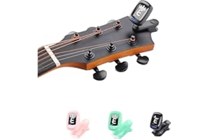 AXLOFO® Clip On Guitar Tuner For All Instruments, Ukulele, Guitar, Bass, Mandolin, Violin, Banjo, LCD Display, 360 Degree Rotating, Fast & Accurate (black)