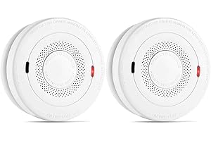 DASINKO Smoke and Carbon Monoxide Detector Combo with 10 Year Battery, (Not Hardwired) Dual Sensor Smoke CO Combo Alarm with Silence Function, UL 217 & UL 2034 Standards, 2 Pack