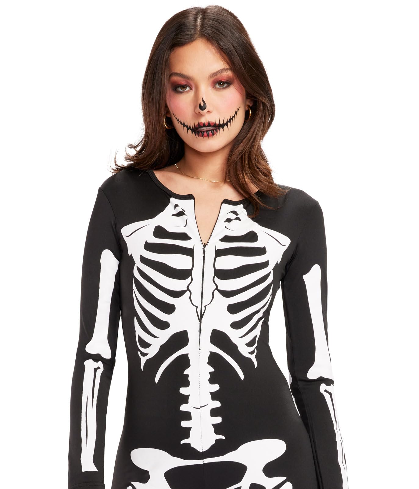 Tipsy Elves Form Fitting & Flattering Skeleton Bodysuit for Halloween - Women's Skeleton Costume