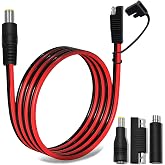 COMeap 6FT 1.8M SAE to DC8mm Male Adapter for Jackery Solar Panel, with Polarity Reverse Adapter DC7909 to DC5525/DC8020 Converter for Explorer/GZ Portable Power Station Solar Generator 14AWG